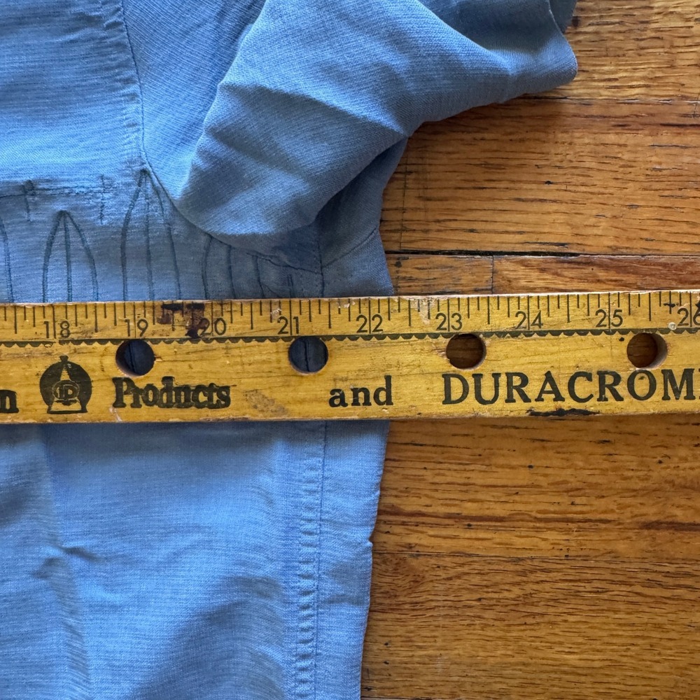 Quiksilver Waterman Collection Mens Blue Embroidered Short Sleeve Button Shirt M - Picture 4 of 9